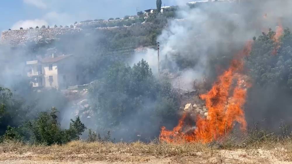 &Ccedil;alılık alanda başlayan yangın b&uuml;y&uuml;meden s&ouml;nd&uuml;r&uuml;ld&uuml;
