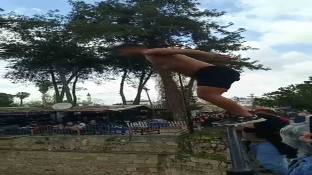 Şelalede suya atlayan kişiye ceza
