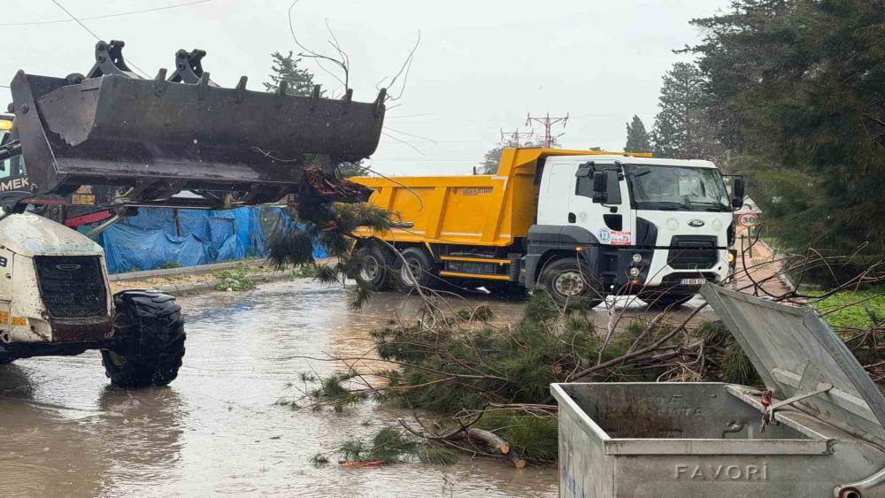 Akdeniz&rsquo;de fırtına sonrası belediye ekipleri teyakkuzda
