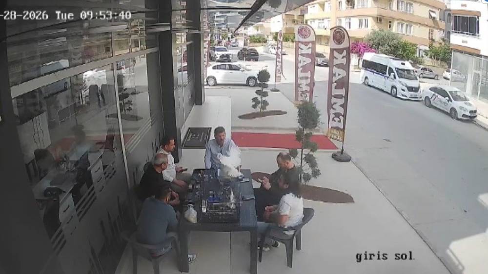 Sohbet masasına düşen davetsiz misafir kısa süreli paniğe neden oldu