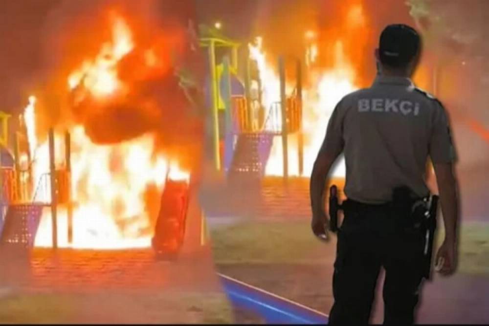 Bing&ouml;l'de park ateşe verildi