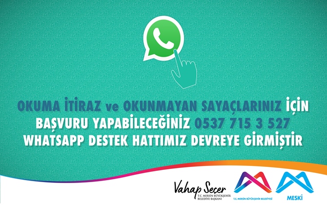 Meski&rsquo;den Okunmayan Su Saya&ccedil;larına Whatsapp (0537 715 3 527) Kolaylığı