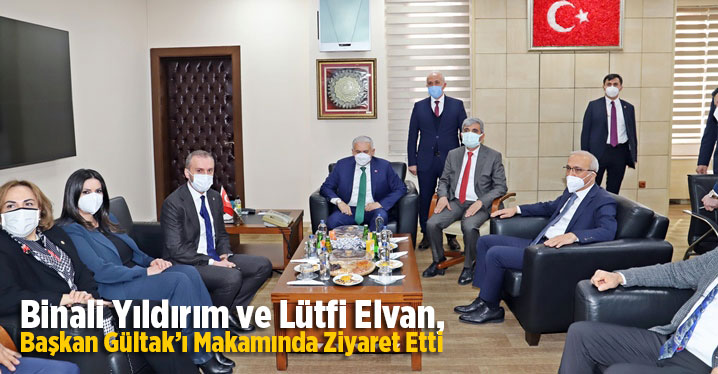 Binali Yıldırım ve L&uuml;tfi Elvan, Başkan G&uuml;ltak&rsquo;ı Makamında Ziyaret Etti