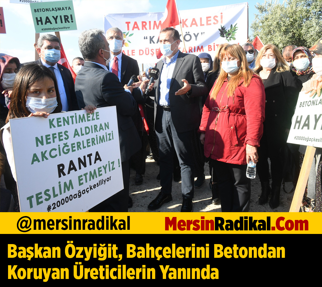 Başkan &Ouml;zyiğit, Bah&ccedil;elerini Betondan Koruyan &Uuml;reticilerin Yanında