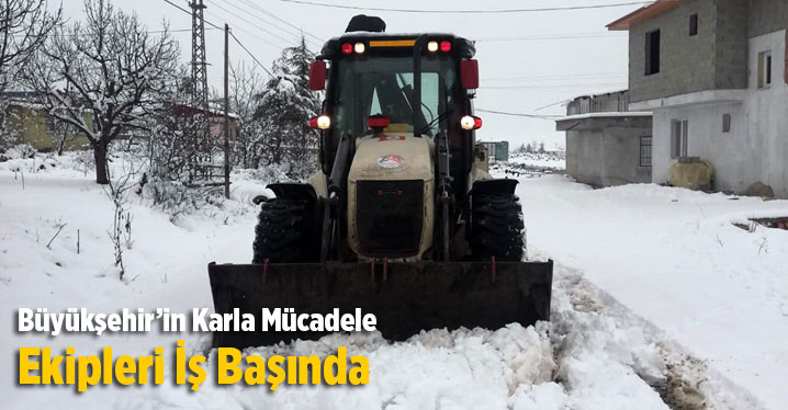 B&uuml;y&uuml;kşehir&rsquo;in Karla M&uuml;cadele Ekipleri İş Başında