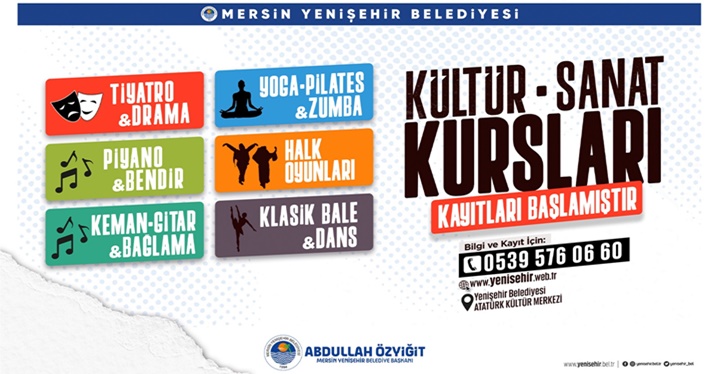 Yenişehir Belediyesi K&uuml;lt&uuml;r Sanat Kurslarına Kayıtlar Başladı