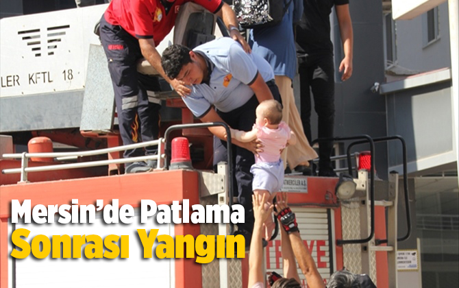 Mersin'de bir apartmanın enerji dağıtım panosunda patlama sonrası yangın &ccedil;ıktı