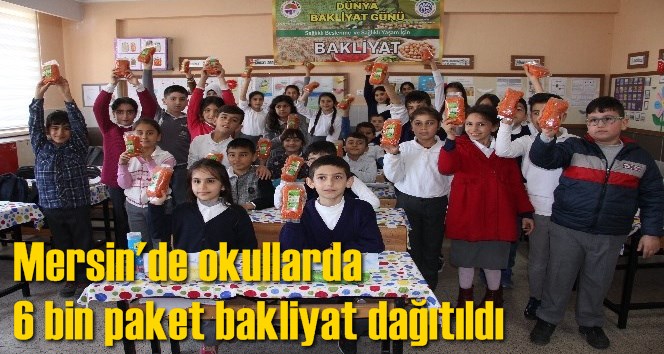 Mersin'de okullarda 6 bin paket bakliyat dağıtıldı
