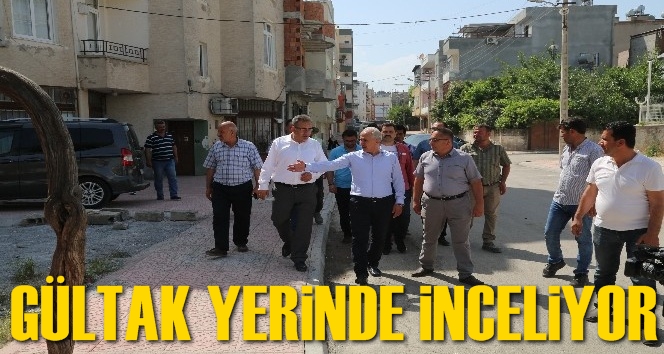 G&uuml;ltak, mahallelerdeki &ccedil;alışmaları yerinde inceledi