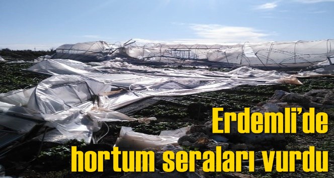 Erdemli&rsquo;de hortum seraları vurdu