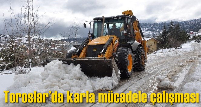 Toroslar&rsquo;da karla m&uuml;cadele &ccedil;alışması